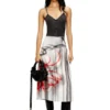 o-rchid-s1 Satin midi skirt with graffiti print o-rchid-s1 Satin midi skirt with graffiti print