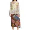 o-rchid Viscose midi skirt with Heraldic print o-rchid Viscose midi skirt with Heraldic print