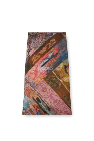o-rchid Viscose midi skirt with Heraldic print