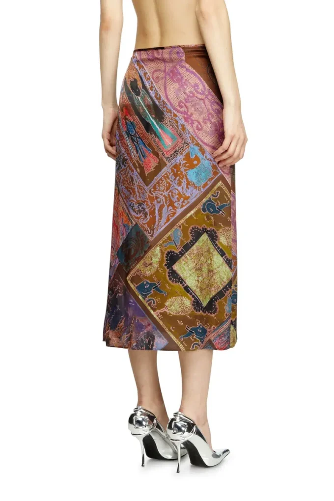 o-rchid Viscose midi skirt with Heraldic print o-rchid Viscose midi skirt with Heraldic print