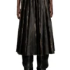 o-saka Distressed pleated midi skirt o-saka Distressed pleated midi skirt