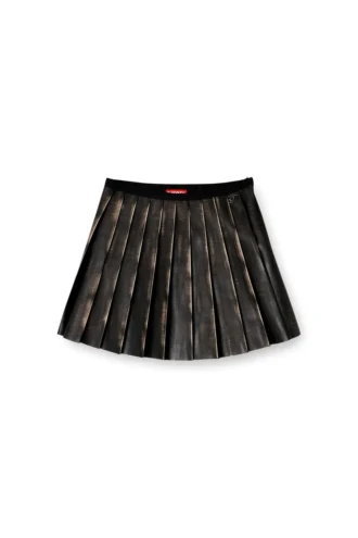 o-saka-mini Short pleated skirt with distressed effect