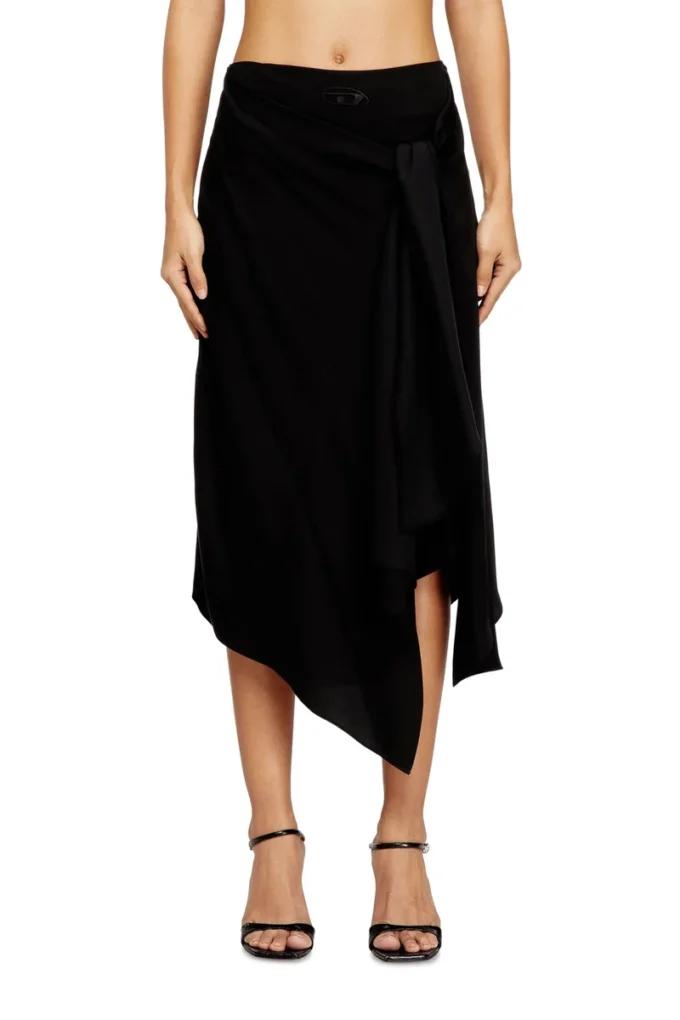o-tali Skirt in fluid cupro with front knot o-tali Skirt in fluid cupro with front knot