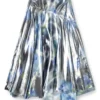 o-zulie-s2 Metallic midi skirt with blurred rose print o-zulie-s2 Metallic midi skirt with blurred rose print
