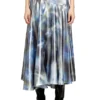 o-zulie-s2 Metallic midi skirt with blurred rose print o-zulie-s2 Metallic midi skirt with blurred rose print
