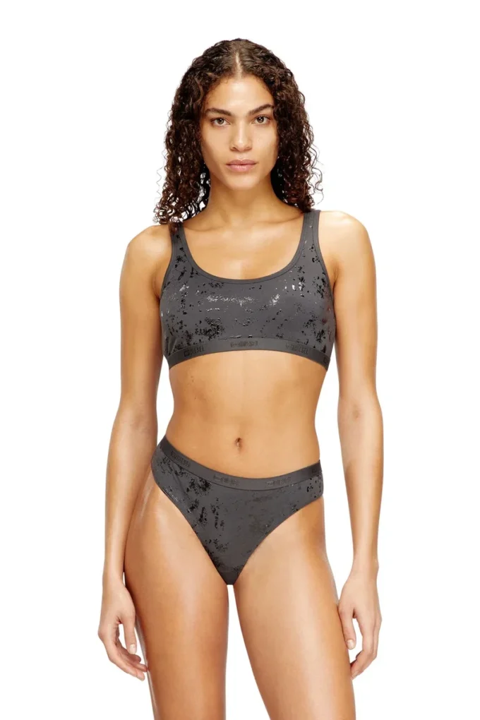 oriba-gft Stretch-cotton bralette with metallic print oriba-gft Stretch-cotton bralette with metallic print
