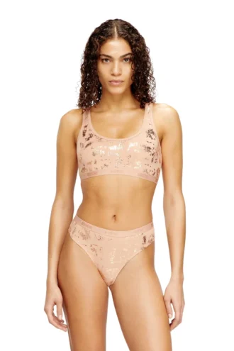 oriba-gft Stretch-cotton bralette with metallic print