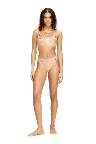 oriba-gft Stretch-cotton bralette with metallic print