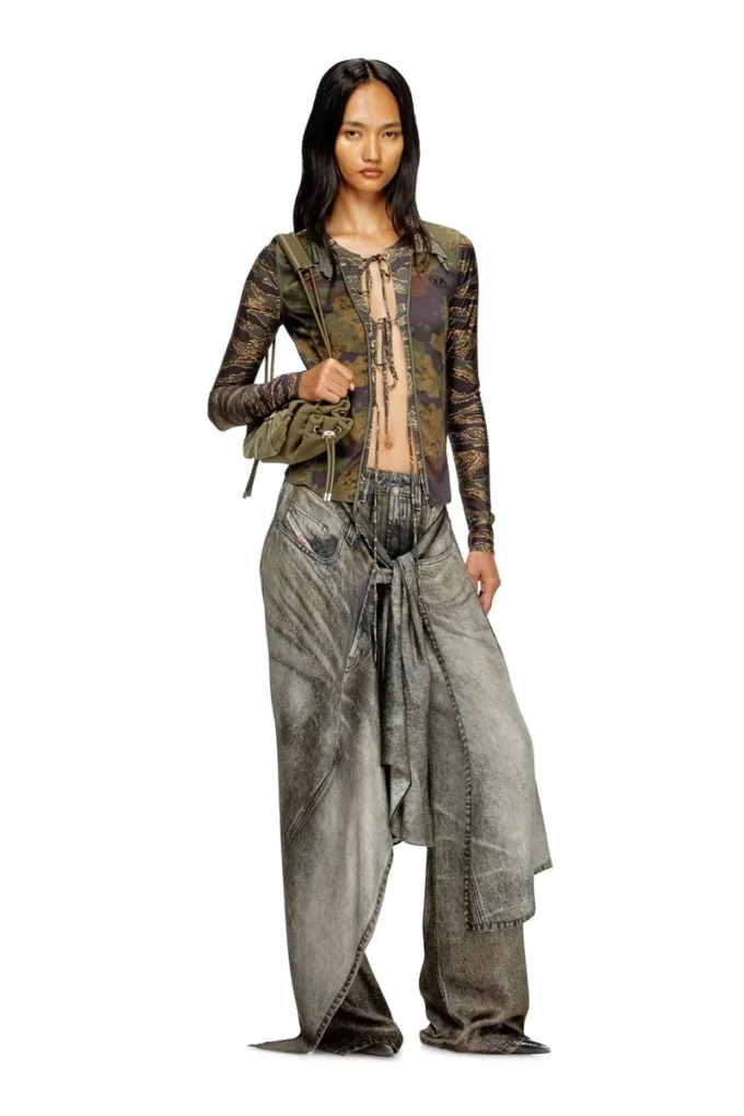 p-aloma Wrap pants in denim-look viscose p-aloma Wrap pants in denim-look viscose