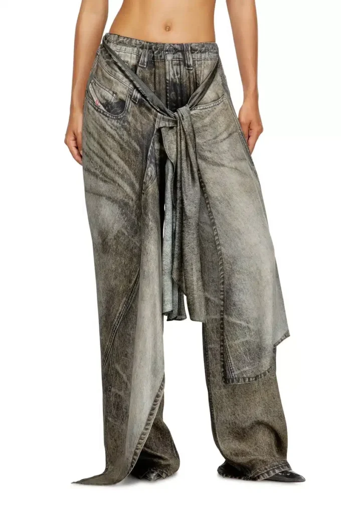 p-aloma Wrap pants in denim-look viscose p-aloma Wrap pants in denim-look viscose