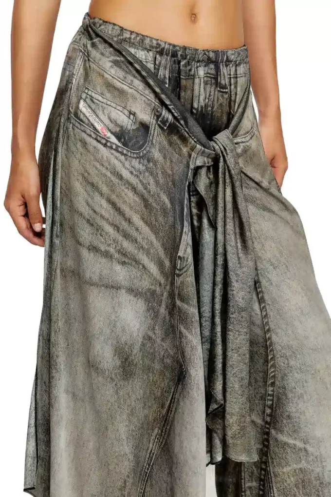 p-aloma Wrap pants in denim-look viscose p-aloma Wrap pants in denim-look viscose