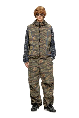 p-anic Cargo pants in camo-print nylon