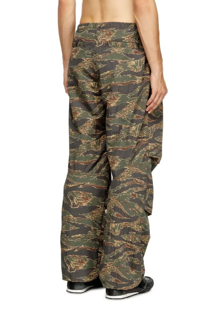 p-anic Cargo pants in camo-print nylon p-anic Cargo pants in camo-print nylon