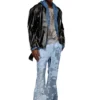 p-belb-p1 Flared track pants in coated jersey p-belb-p1 Flared track pants in coated jersey