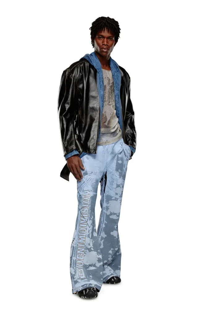 p-belb-p1 Flared track pants in coated jersey p-belb-p1 Flared track pants in coated jersey