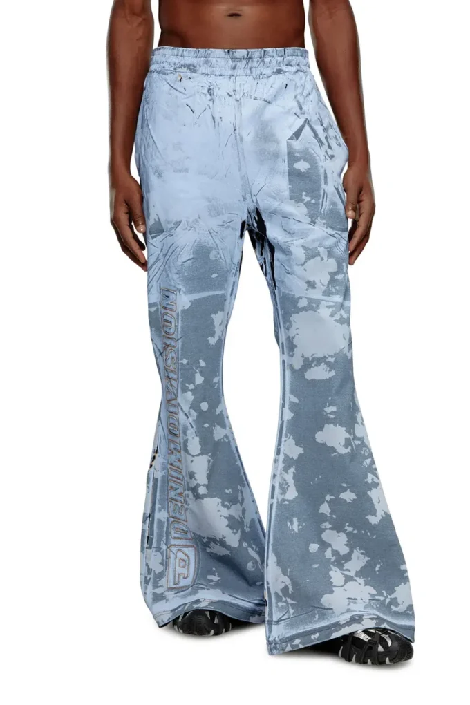 p-belb-p1 Flared track pants in coated jersey p-belb-p1 Flared track pants in coated jersey