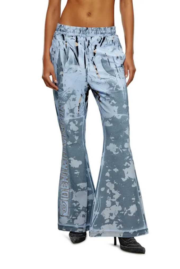 p-belb-p1 Flared track pants in coated jersey p-belb-p1 Flared track pants in coated jersey