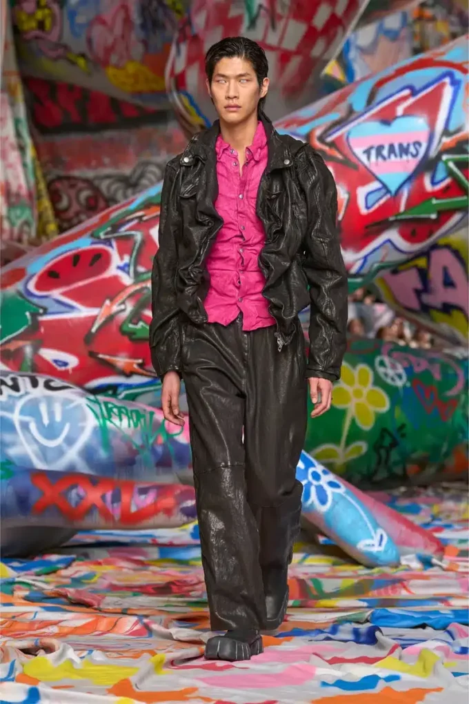 p-bru Elasticated pants in boiled leather p-bru Elasticated pants in boiled leather