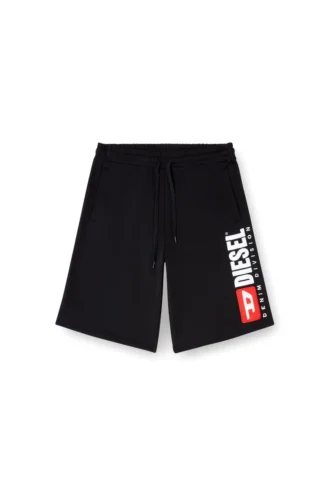 p-crow-div Fleece shorts with maxi logo patch