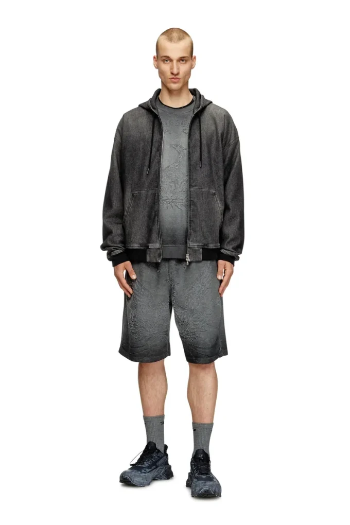 p-crowde Sweat shorts with phoenix devoré p-crowde Sweat shorts with phoenix devoré