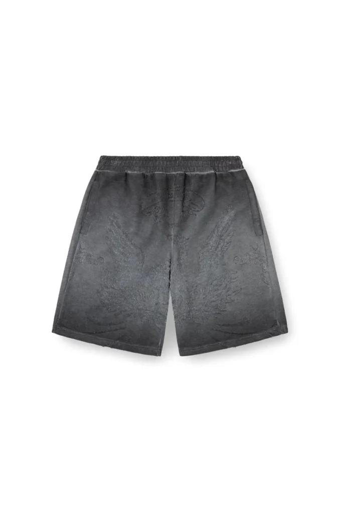 p-crowde Sweat shorts with phoenix devoré p-crowde Sweat shorts with phoenix devoré