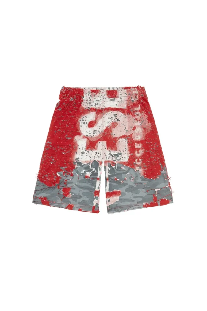 p-eel Logo shorts in destroyed jersey p-eel Logo shorts in destroyed jersey