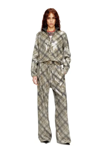 p-erqueen Sequined pants in with plaid design