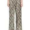p-erqueen Sequined pants in with plaid design p-erqueen Sequined pants in with plaid design