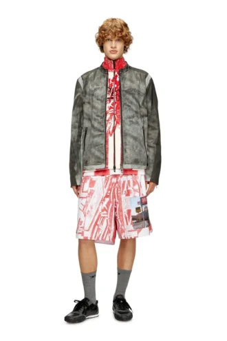 p-kurt Striped shorts with photo patches