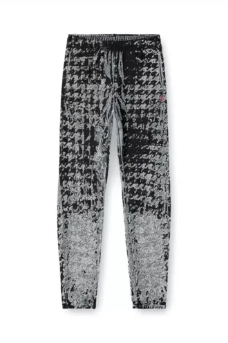 p-labis Elasticated pants in devoré houndstooth