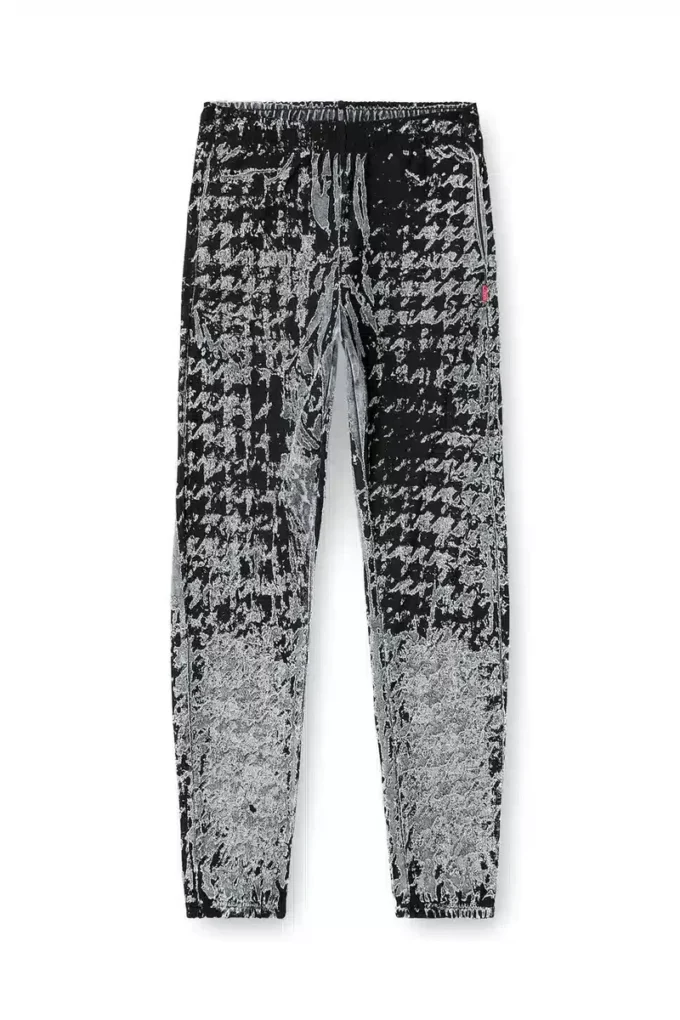p-labis Elasticated pants in devoré houndstooth p-labis Elasticated pants in devoré houndstooth