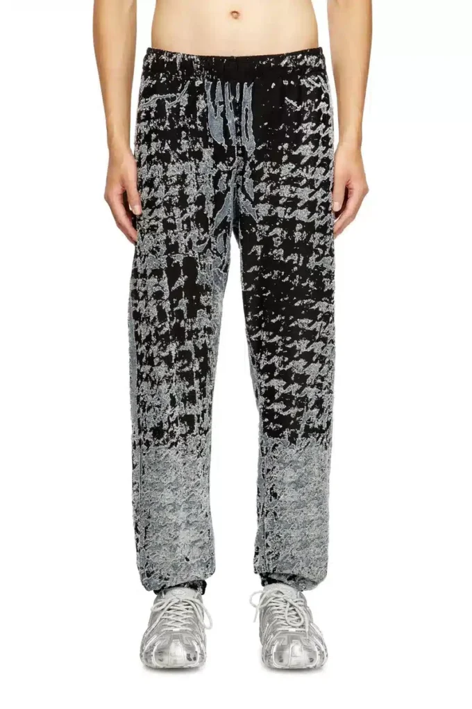 p-labis Elasticated pants in devoré houndstooth p-labis Elasticated pants in devoré houndstooth