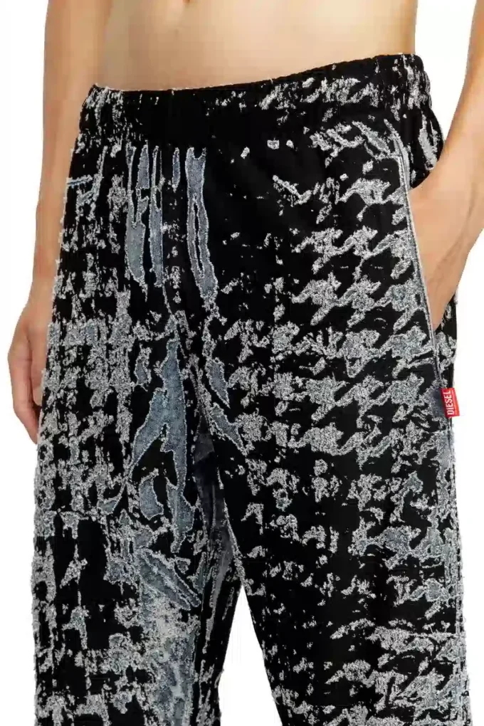 p-labis Elasticated pants in devoré houndstooth p-labis Elasticated pants in devoré houndstooth