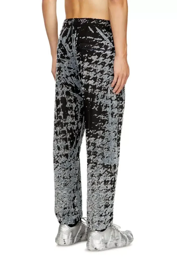 p-labis Elasticated pants in devoré houndstooth p-labis Elasticated pants in devoré houndstooth