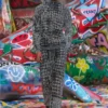 s-corr Devoré houndstooth zip-up top