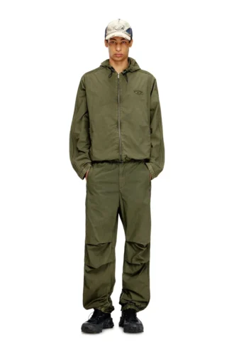 p-stitch Cotton cargo pants with side bands