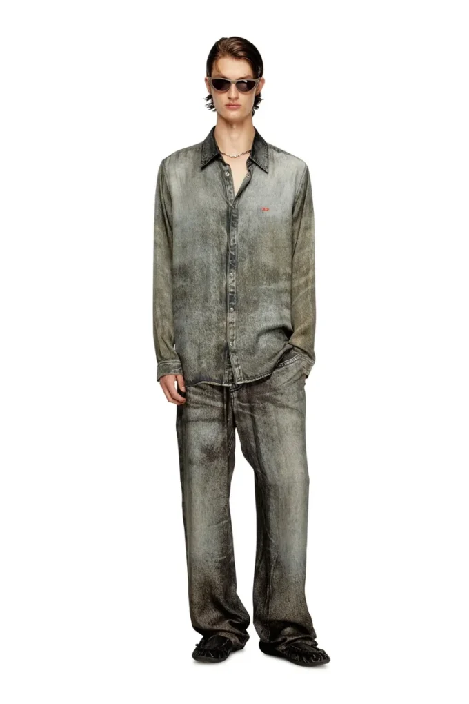p-theck-lkct Elasticated pants in denim-look viscose p-theck-lkct Elasticated pants in denim-look viscose