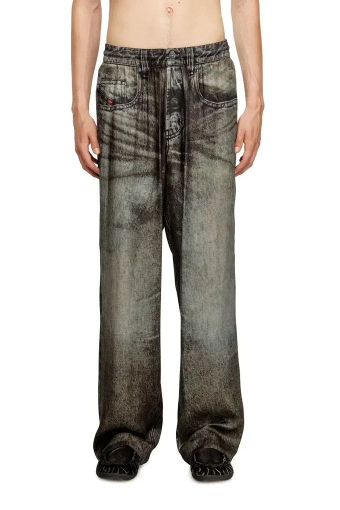 p-theck-lkct Elasticated pants in denim-look viscose p-theck-lkct Elasticated pants in denim-look viscose