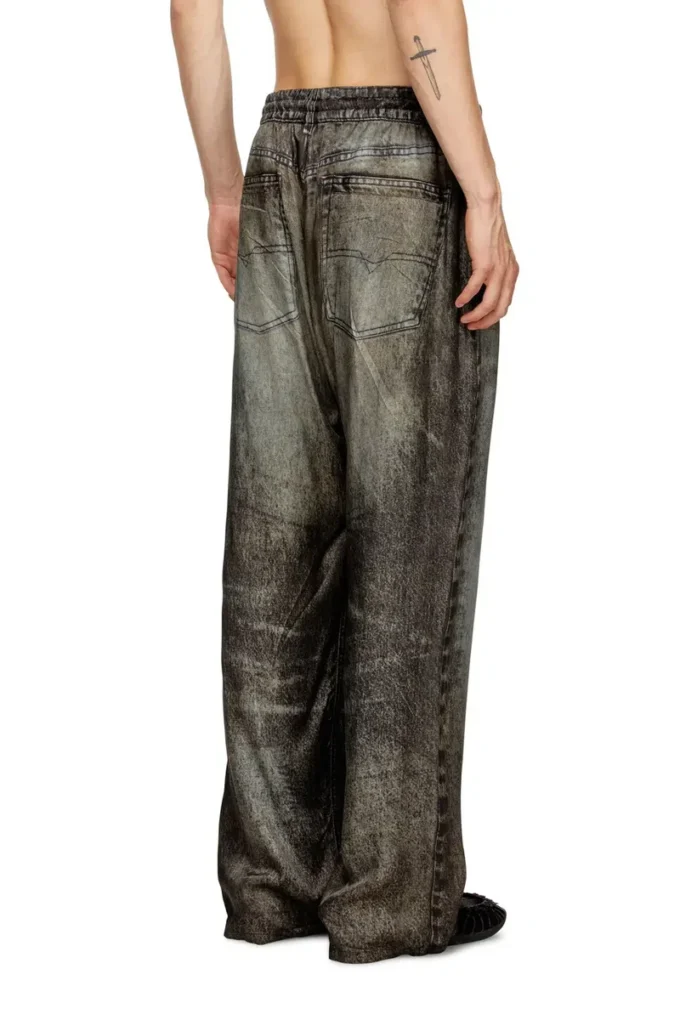 p-theck-lkct Elasticated pants in denim-look viscose p-theck-lkct Elasticated pants in denim-look viscose