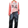 p-thecks-nman Viscose trousers with biker print
