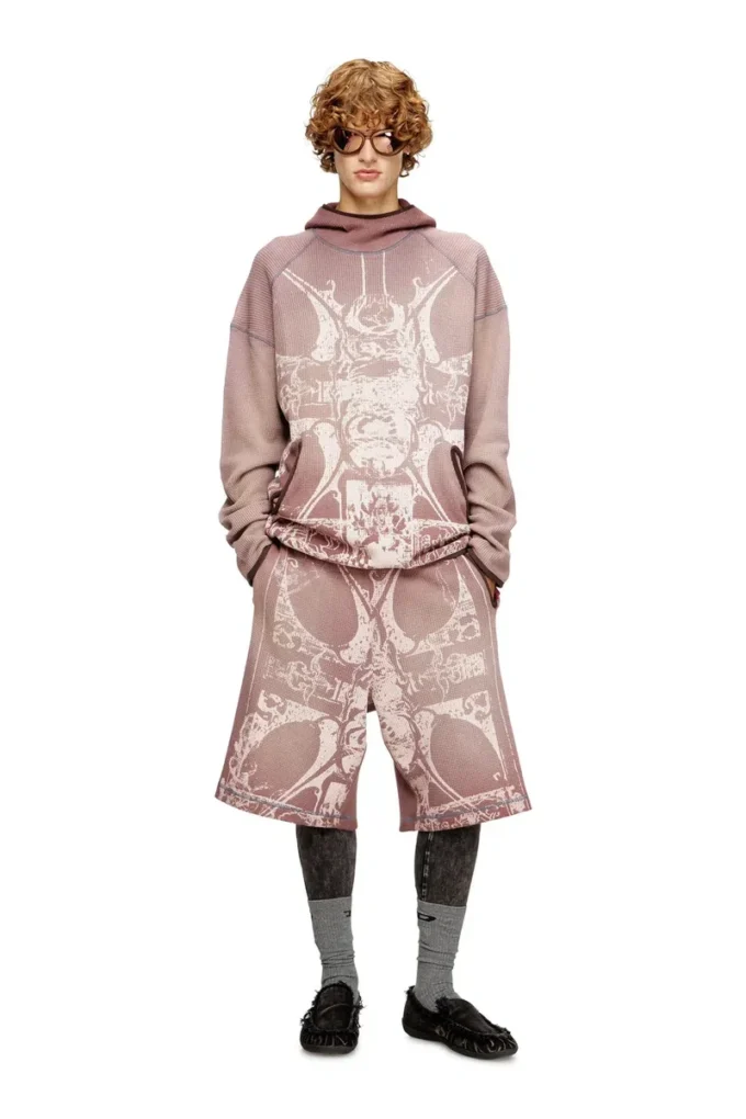 p-warky-short Waffle shorts with medieval print p-warky-short Waffle shorts with medieval print