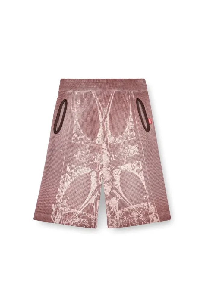p-warky-short Waffle shorts with medieval print p-warky-short Waffle shorts with medieval print