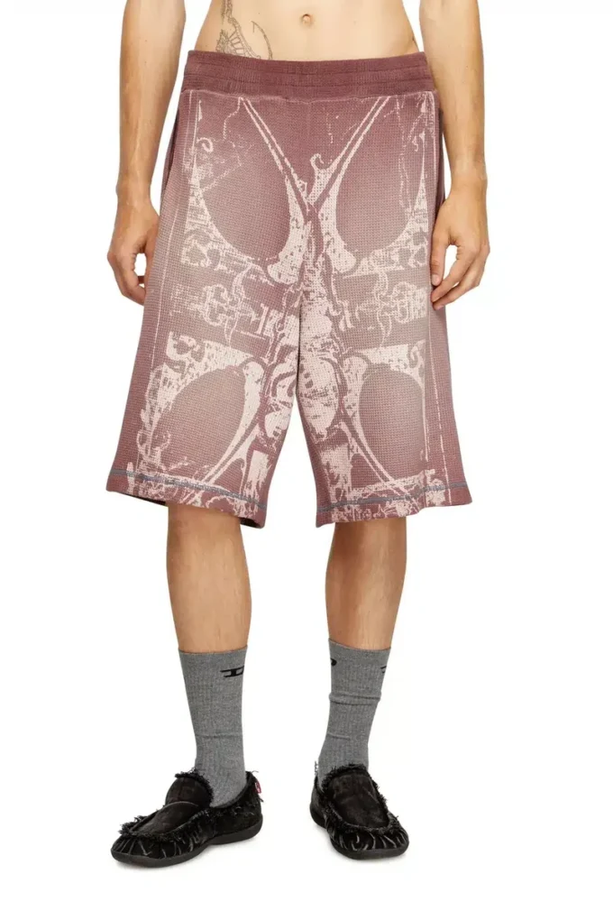 p-warky-short Waffle shorts with medieval print p-warky-short Waffle shorts with medieval print
