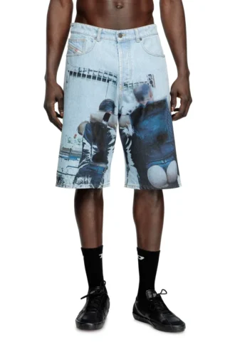 pr-d-rixford-s Denim shorts with faded print