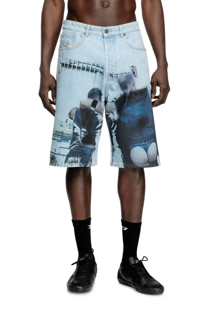 pr-d-rixford-s Denim shorts with faded print pr-d-rixford-s Denim shorts with faded print