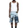 pr-d-rixford-s Denim shorts with faded print pr-d-rixford-s Denim shorts with faded print