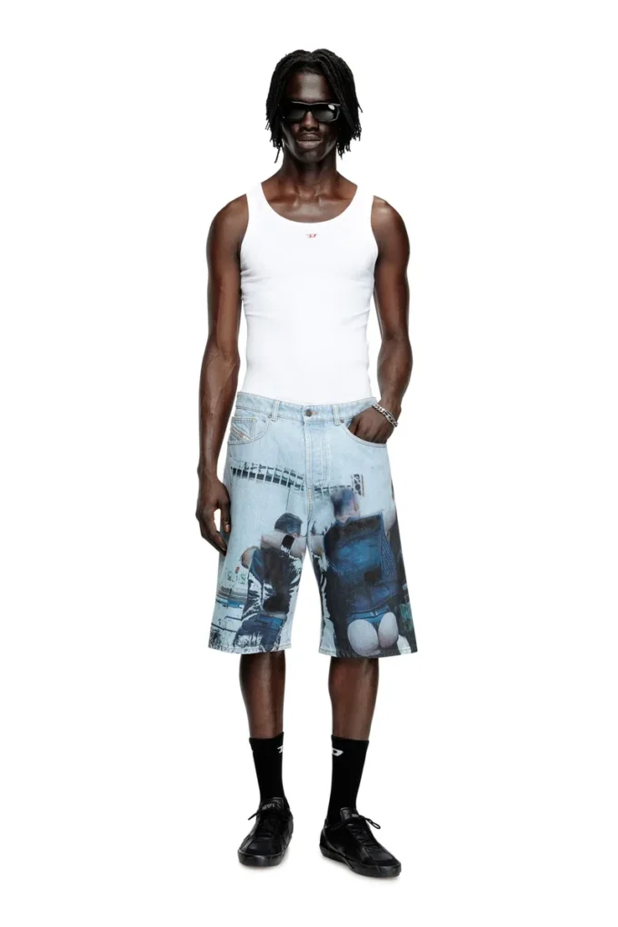pr-d-rixford-s Denim shorts with faded print pr-d-rixford-s Denim shorts with faded print