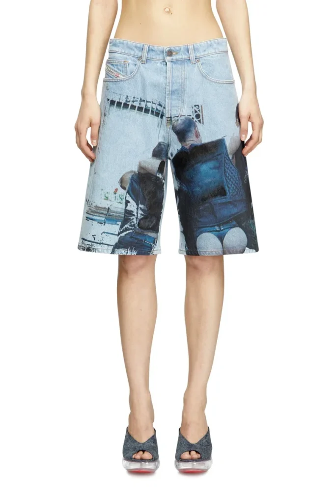 pr-d-rixford-s Denim shorts with faded print pr-d-rixford-s Denim shorts with faded print