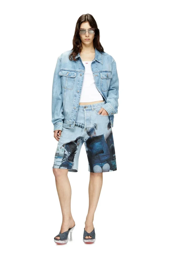 pr-d-rixford-s Denim shorts with faded print pr-d-rixford-s Denim shorts with faded print