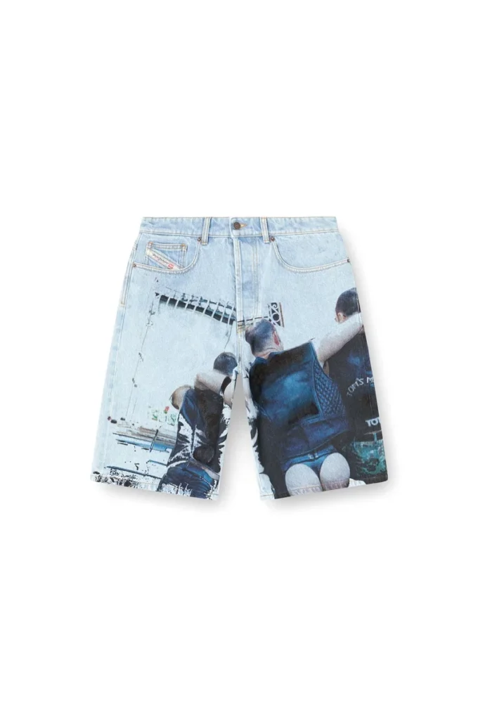 pr-d-rixford-s Denim shorts with faded print pr-d-rixford-s Denim shorts with faded print